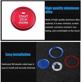 img 2 attached to 🔵 Premium Aluminum Engine Start Stop Switch Button Frame Decal Cover Trim/Surrounding Ring Trim 2 Pieces/Set (Blue) for Mazda 3 (2019-2020 2021), CX-30 (2020-2021), MX-30 (2021-2022)