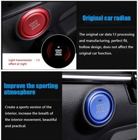 img 1 attached to 🔵 Premium Aluminum Engine Start Stop Switch Button Frame Decal Cover Trim/Surrounding Ring Trim 2 Pieces/Set (Blue) for Mazda 3 (2019-2020 2021), CX-30 (2020-2021), MX-30 (2021-2022)