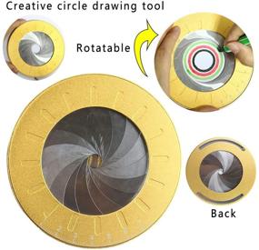 img 1 attached to 🔵 Beiyoule Yellow Circle Drawing Maker: Adjustable Stainless Steel Math Tool with Measuring Ruler & Party Rotary