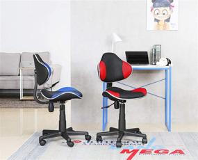 img 1 attached to 🪑 JJS Home Office Low Back Computer Executive Chair: Ergonomic Mesh Design, Extra Large Base and Pads, Black/Blue