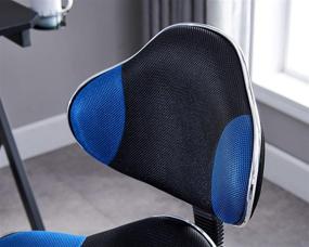 img 2 attached to 🪑 JJS Home Office Low Back Computer Executive Chair: Ergonomic Mesh Design, Extra Large Base and Pads, Black/Blue