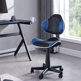 img 3 attached to 🪑 JJS Home Office Low Back Computer Executive Chair: Ergonomic Mesh Design, Extra Large Base and Pads, Black/Blue