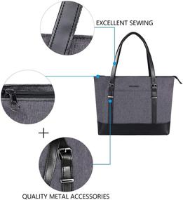 img 1 attached to 👜 KROSER Laptop Tote Bag 15.6 Inch, Large Shoulder Bag with USB Charging Port, Water-Repellent Computer Tote Bag for Women, Stylish Handbag Lightweight Design