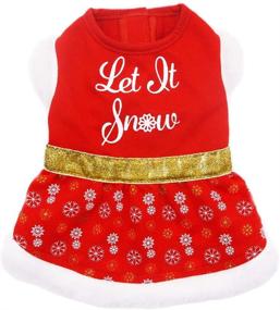 img 4 attached to 🎄 KYEESE Christmas Dog Dress: Festive Red Skirt for Small/Medium Dogs - Sparkling Tutu Dress for Holiday, Parties & Birthdays