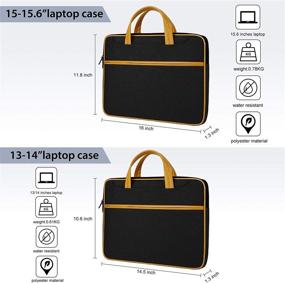 img 1 attached to 💼 13-14 inch Laptop Shoulder Bag: Waterproof Computer Sleeve, Carrying Business Bag for MacBook Air/Pro Notebook. With Portable Handle, Laptop Messenger Bag in Black and Brown.