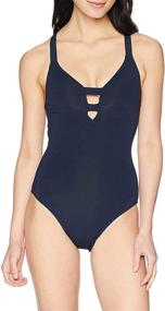 img 2 attached to Seafolly Womens Active Deep V Swimsuit Women's Clothing for Swimsuits & Cover Ups