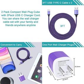 img 2 attached to Зарядное устройство для стен с высокоскоростным USB C кабелем: Samsung Galaxy S21/S20 Fe Ultra 5G, S10+, Note20 Ultra 5G и другие | Блок с одним портом для стены + 3 фута быстрого зарядного кабеля.