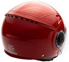 img 1 attached to 🛵 Red MMG Motorcycle Scooter Pilot Open Face Helmet Flip-Up Visor DOT (Model 28) - Enhanced SEO