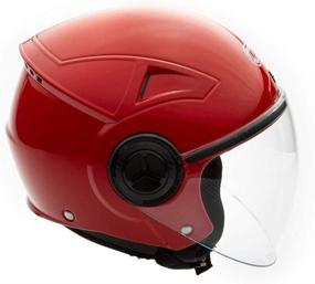 img 2 attached to 🛵 Red MMG Motorcycle Scooter Pilot Open Face Helmet Flip-Up Visor DOT (Model 28) - Enhanced SEO