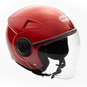 img 4 attached to 🛵 Red MMG Motorcycle Scooter Pilot Open Face Helmet Flip-Up Visor DOT (Model 28) - Enhanced SEO