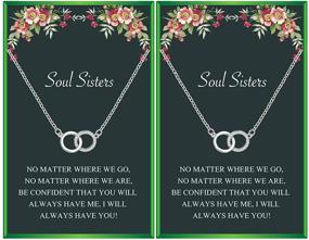 img 4 attached to 👯 Charm Soul Sister Necklace - BFF Necklace for 2 Hearts, ideal for Women and Girls, Perfect Gift for Friends