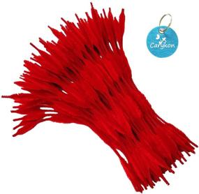 img 4 attached to 🔴 Carykon Pack of 100 Red Fuzzy Bumpy Chenille Stems - Ideal for Creative DIY Crafts