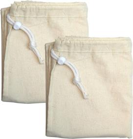 img 1 attached to 🧺 Extra Large Natural Cotton Laundry Bag - 2 Pack Set, Beige (28"x36")