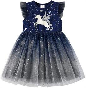 img 4 attached to Stylish DXTON Summer Birthday Dresses for Girls' Clothing and Dresses