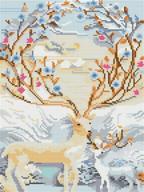 🎨 enhance your living space with grebesty 5d diamond painting deer - perfect diy wall decor for home, living room, and bedroom (11.8x15.7inch) logo