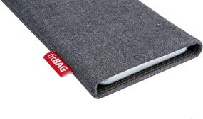 img 2 attached to 📱 fitBAG Jive Gray Custom Tailored Sleeve for iPhone 11 Pro: German-Made Fine Suit Fabric Case with Display Cleaning Microfibre Lining