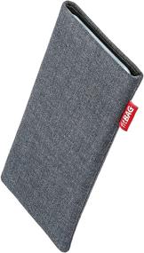 img 4 attached to 📱 fitBAG Jive Gray Custom Tailored Sleeve for iPhone 11 Pro: German-Made Fine Suit Fabric Case with Display Cleaning Microfibre Lining