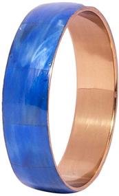 img 3 attached to 💙 Richera Set of 2 Natural/Blue Mop Bangle Bracelets for Women and Girls