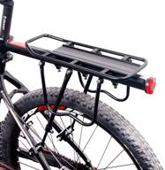 🚴 adjustable aluminum alloy bike rear rack - ufanme bicycle cargo holder for panniers bags, luggage, and 50kg load capacity with reflector - easy installation video included logo