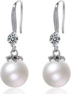 💎 stunning 925 sterling silver gold pearl hoop earrings for women - elegant dangle pearl drop earrings ideal as huggie gifts for girls, mother, her logo