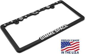 img 3 attached to Galactic License Plate Frame Holder Bracket - Space Theme with Planets and Stars for US/CAN Vehicles, Made in USA - Cute Starry Frames, Stylish Raised Galaxy Design - Slim & Lightweight