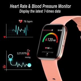 img 4 attached to 💪 Kingkok Fitness Tracker with Blood Pressure Heart Rate Monitor: IP68 Waterproof Pedometer Watch for Women, Men, and Kids - 17 Sports Modes, Calorie Counter, & Gift Option