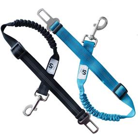 img 4 attached to 🐶 Samson & Harley Heavy-Duty Dog Seatbelts 2-Pack - Secure, Adjustable & Reflective for Small, Medium, Large Dogs - Attaches to Harness & Clips into Car Buckle