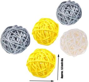 img 1 attached to 🌼 ALLHEARTDESIRES 15PCS Mixed Wicker Rattan Ball Decorative Orbs: Gray, Yellow, White - Vase Filler, Craft, Wedding Decoration & Aromatherapy Accessories