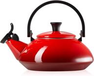 creuset enamel steel 3 quart teakettle logo