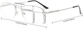 img 1 attached to Eyekepper Blue Light Blocking Reading Glasses: Bendable Titanium Memory Readers | Half-Rim Computer Glasses with Light Amber Tinted Lenses (Gunmetal, +2.50)