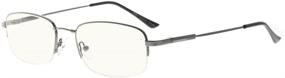 img 4 attached to Eyekepper Blue Light Blocking Reading Glasses: Bendable Titanium Memory Readers | Half-Rim Computer Glasses with Light Amber Tinted Lenses (Gunmetal, +2.50)