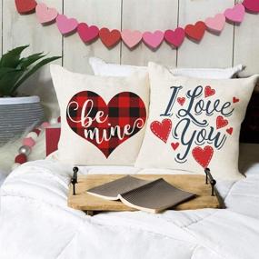 img 1 attached to ❤️ AENEY Valentine's Day Pillow Covers 18x18 inch Set of 4 - Home Decor Red Love Truck and Love You Decor - Happy Valentine's Day Throw Pillows - Decorative Cushion Cases - Valentine Decorations A289