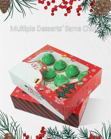 img 2 attached to Yotruth Christmas Cupcake Boxes - 12 Cupcakes, 20 Packs Bakery Boxes with Window - 14x10x3.5 Cupcake Carriers Containers