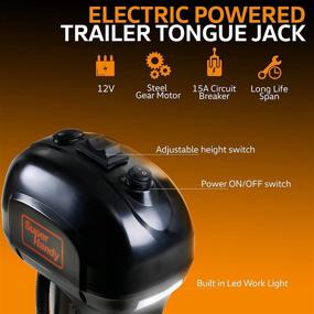 img 1 attached to 🚚 SuperHandy Trailer Power Tongue Jack: 3500LBS Capacity, Electric Manual A-Frame, 12V DC for Trailer, RV, Camper, Boat | LED Work Light, 48" Power Cord, 7-Pin Vehicle Connector