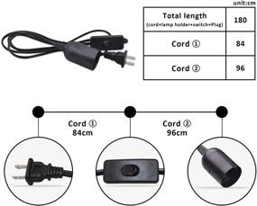 img 2 attached to 🏮 CliCli 5.9Ft Висячий фонарь Светильник Кабель с выключателем - Подвесная лампочка E26 Лампочка, Включаемая светодиодная лампа для потолка и роста растений, черный (2 штуки)