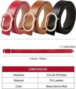 img 3 attached to Womens Leather Buckle Double Dresses