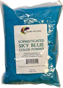 img 1 attached to Colors of Love Sky Blue Holi Color Powder - 1 Pound Bag for Vibrant Color Events, Bath Bombs, Color Wars & Holi Celebrations! (1LB)