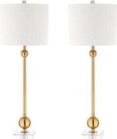 img 4 attached to 🔆 JONATHAN Y JYL2010A-SET2 Hollis 34" Metal LED Lamp – Modern, Contemporary, Glam, Mid-Century Modern Lighting for Bedroom, Living Room, Office, College Dorm, Coffee Table, Bookcase – Brass, Set of 2