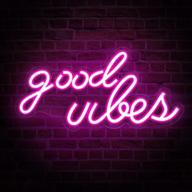 🌈 add a vibrant touch to your space with royoce good vibes neon sign: usb led lights for bedroom, living room, game room, bar, and party walls (16 x 8 inch) logo