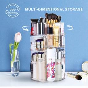 img 3 attached to 💄 Jerrybox 360 Degree Rotation Makeup Organizer: Adjustable, Multi-Function Cosmetic Storage Box with Large Capacity - Ideal for Toner, Creams, Brushes, Lipsticks, and More
