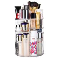 💄 jerrybox 360 degree rotation makeup organizer: adjustable, multi-function cosmetic storage box with large capacity - ideal for toner, creams, brushes, lipsticks, and more logo