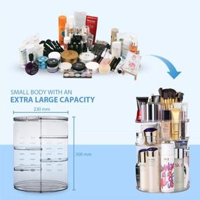 img 2 attached to 💄 Jerrybox 360 Degree Rotation Makeup Organizer: Adjustable, Multi-Function Cosmetic Storage Box with Large Capacity - Ideal for Toner, Creams, Brushes, Lipsticks, and More