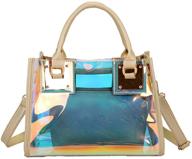 stylish women's transparent shoulder crossbody bag: designer 2-in-1 fashion handbag purse logo