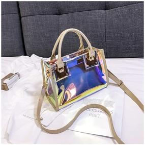 img 1 attached to Stylish Women's Transparent Shoulder Crossbody Bag: Designer 2-in-1 Fashion Handbag Purse