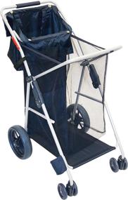 img 4 attached to 🛒 Enhanced Navy Deluxe Wonder Wheeler Folding Utility and Beach Cart by Rio Gear