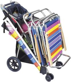 img 3 attached to 🛒 Enhanced Navy Deluxe Wonder Wheeler Folding Utility and Beach Cart by Rio Gear