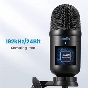 img 3 attached to 🎤 Moukey USB Microphone with Metal Tripod - 192kHz 24Bit High Sensitivity Condenser Mic for PC/Laptop/PS4 - Ideal for Streaming, Podcasting, Recording, Gaming, Meetings &amp; Christmas Gifting