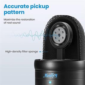 img 2 attached to 🎤 Moukey USB Microphone with Metal Tripod - 192kHz 24Bit High Sensitivity Condenser Mic for PC/Laptop/PS4 - Ideal for Streaming, Podcasting, Recording, Gaming, Meetings &amp; Christmas Gifting