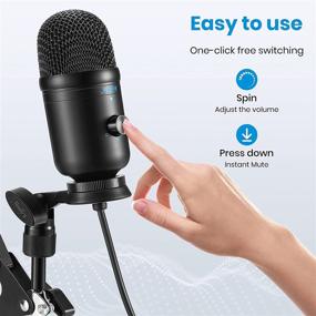 img 1 attached to 🎤 Moukey USB Microphone with Metal Tripod - 192kHz 24Bit High Sensitivity Condenser Mic for PC/Laptop/PS4 - Ideal for Streaming, Podcasting, Recording, Gaming, Meetings &amp; Christmas Gifting