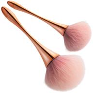 beature 2-piece large mineral powder brushes: soft, fluffy makeup set for perfect foundation, blush, and highlighter application – pro tools for blending, buffing, and contouring (rose gold) logo